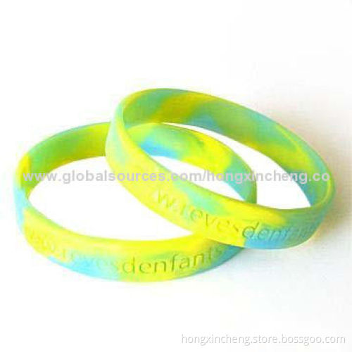 G-2014 Customized Promotional Silicone Wristbands/Bracelets, Environment-friendly